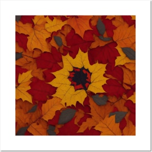 A kaleidoscope of vibrant autumn leaves Posters and Art